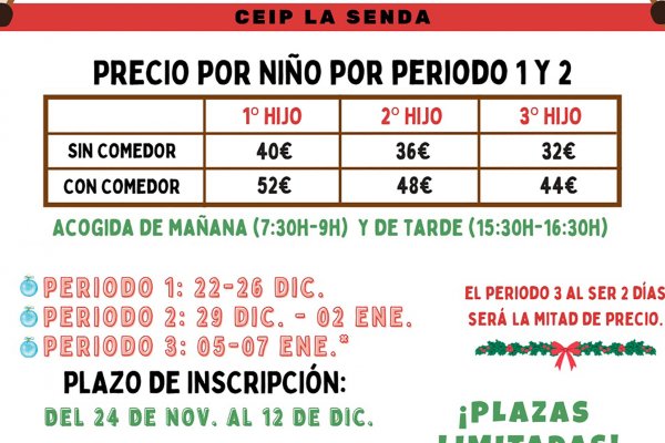 La Senda albergará el campamento urbano de Navidad