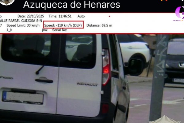 A 119km en una calle de 30 en Azuqueca