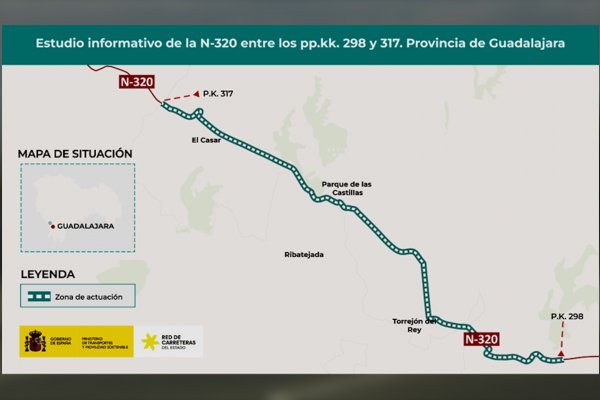 En redacción el nuevo trazado de la N320 entre Cabanillas y El Casar 