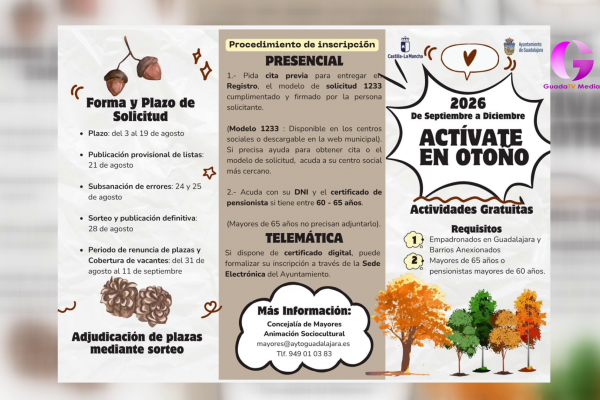 El Ayuntamiento de Guadalajara presenta el programa Activate Otoño |GuadaTV Media