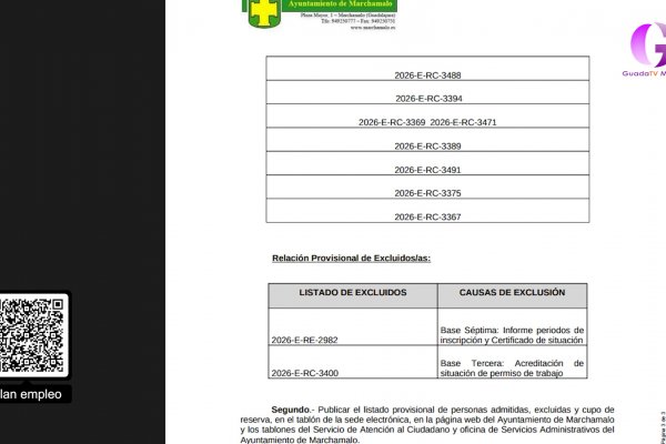 El plan de empleo de Marchamalo ya tiene sus seleccionados inicialmente