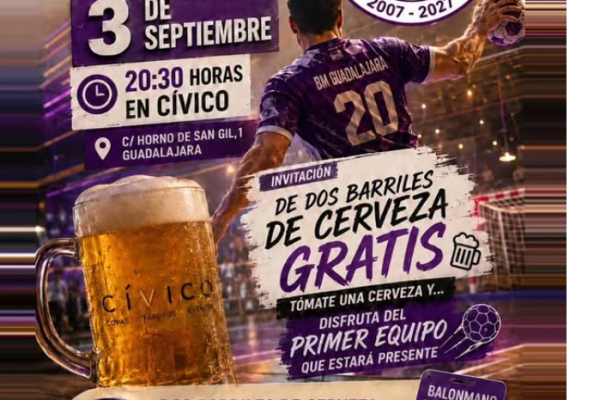 Jugadores y afición del balonmano Guadalajara juntos este jueves