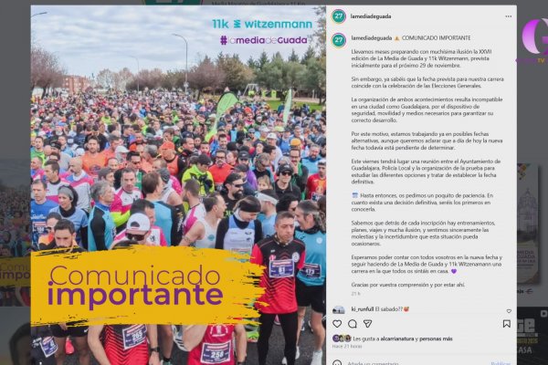APLAZADA la Media Maratón de Guadalajara